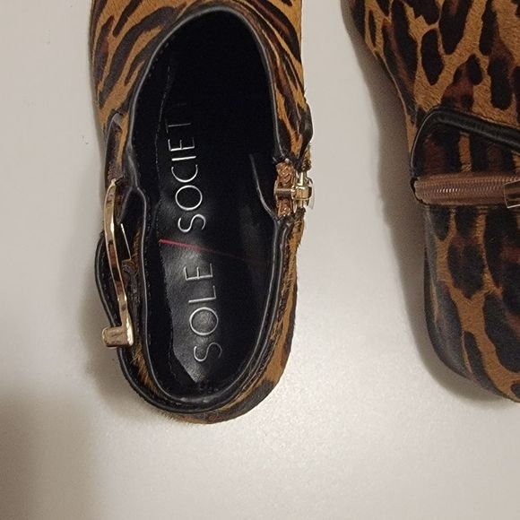 Sole Society Keema Fur Leopard Print Booties - Picture 7 of 13
